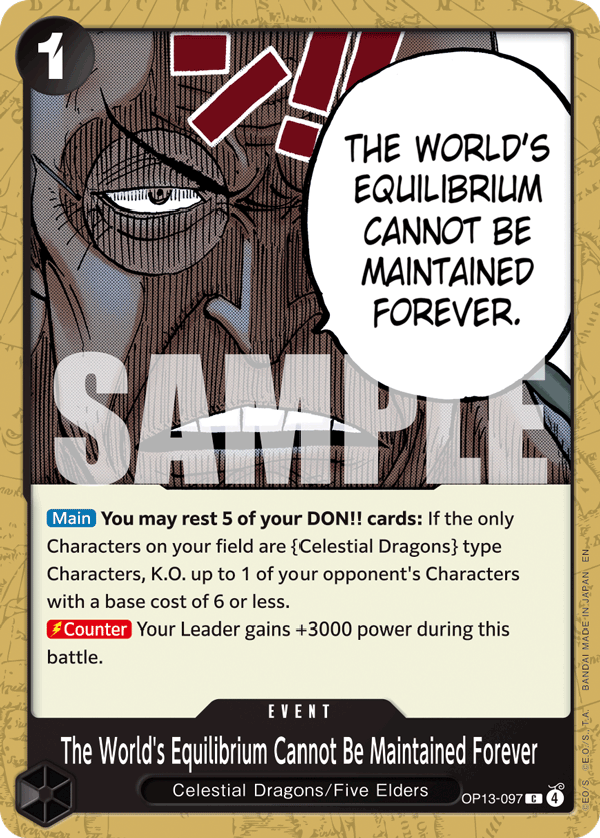The World's Equilibrium Cannot Be Maintained Forever OP13-097 One Piece card