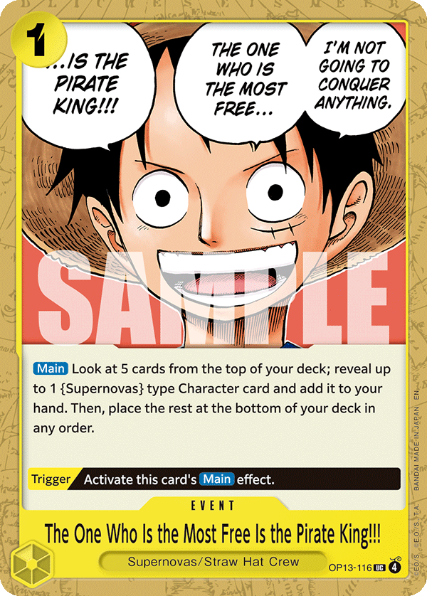 The One Who Is the Most Free Is the Pirate King!!! OP13-116 One Piece card