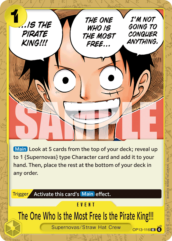 The One Who Is the Most Free Is the Pirate King!!! OP13-116 One Piece card