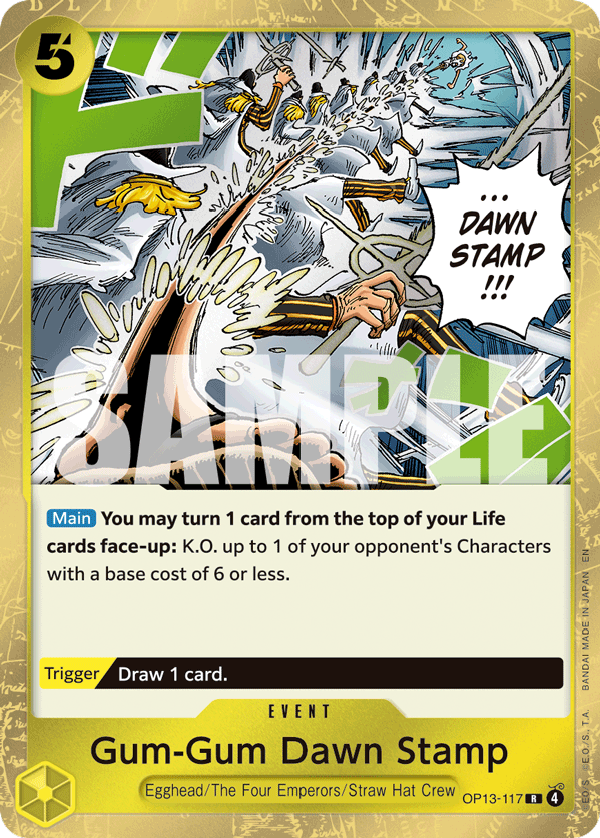 Gum-Gum Dawn Stamp OP13-117 One Piece card