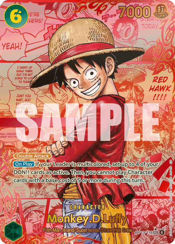Monkey.D.Luffy (118) (Red Super Alternate Art) OP13-118 One Piece card