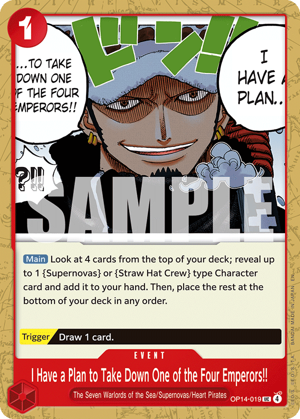 I Have a Plan to Take Down One of the Four Emperors!! OP14-019 One Piece card