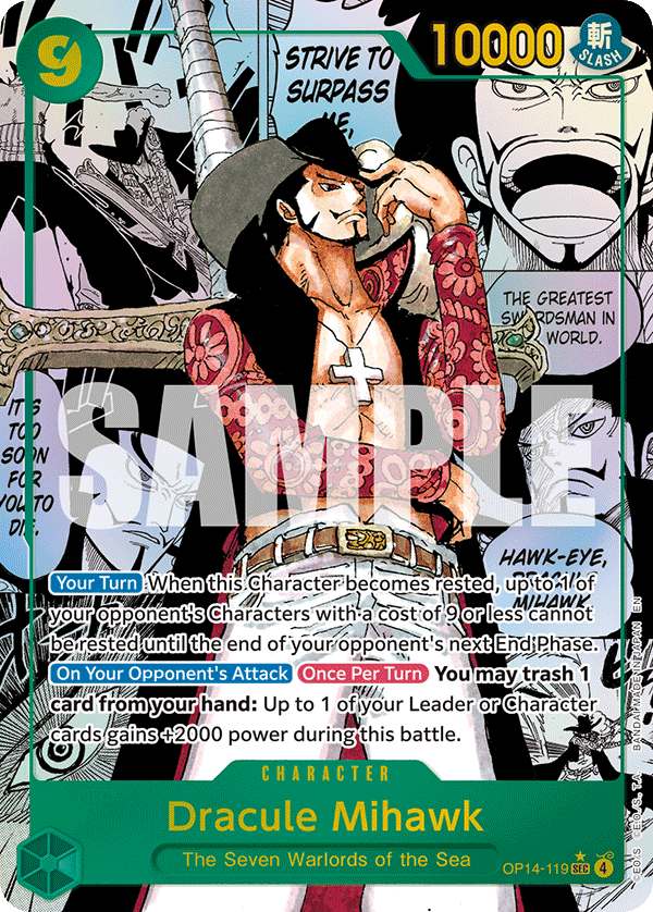 Dracule Mihawk (Manga) OP14-119 One Piece card