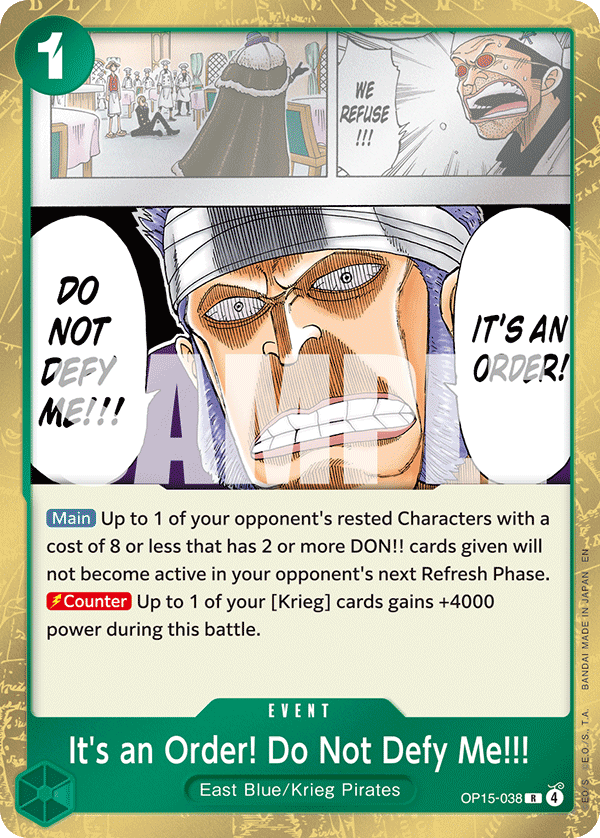 It's an Order! Do Not Defy Me!!! OP15-038 One Piece card