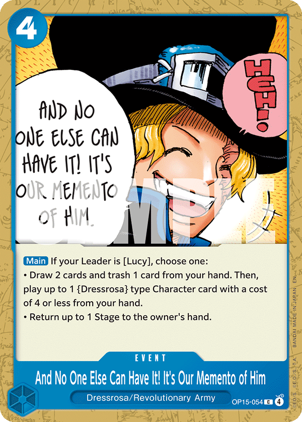 And No One Else Can Have It! It's Our Memento of Him OP15-054 One Piece card