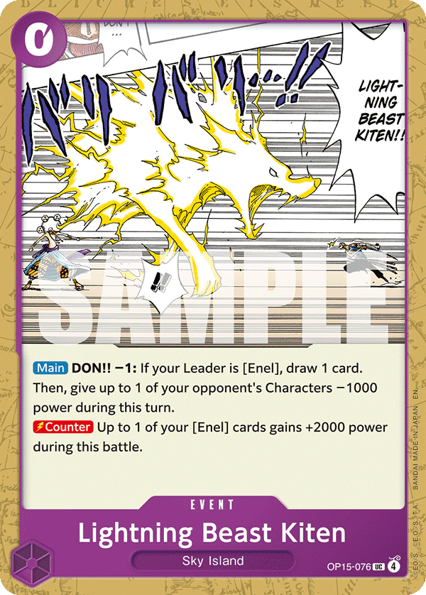 Lightning Beast Kiten (Dash Pack) OP15-076 One Piece card