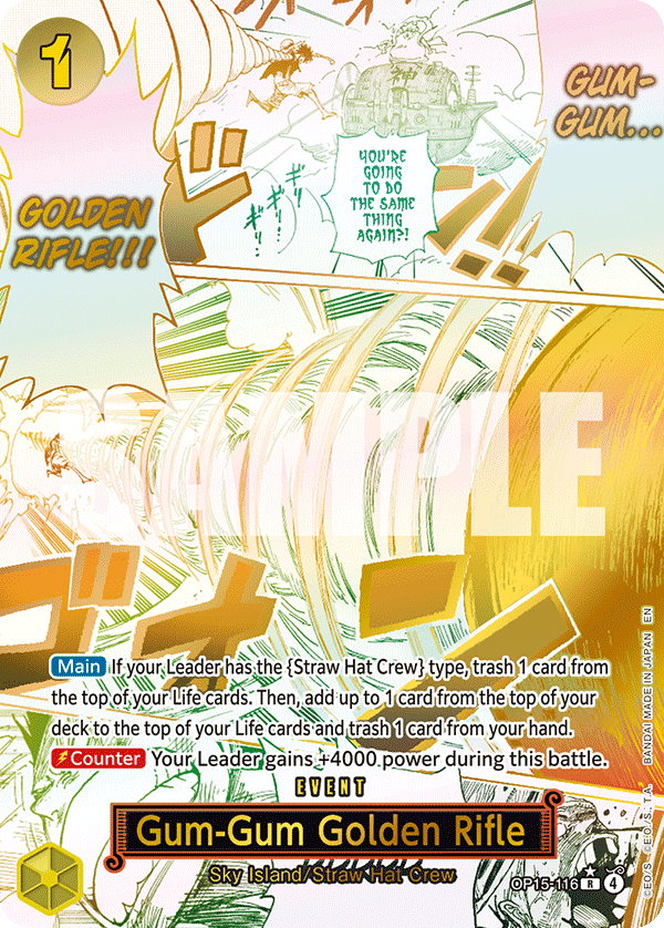 Gum-Gum Golden Rifle (Alternate Art) OP15-116 One Piece card