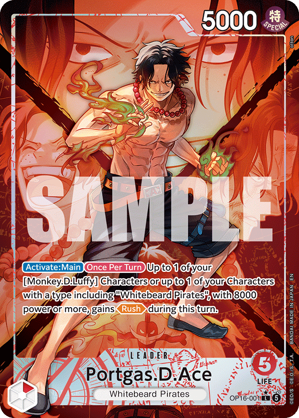 Portgas.D.Ace (001) (Alternate Art) OP16-001 One Piece card