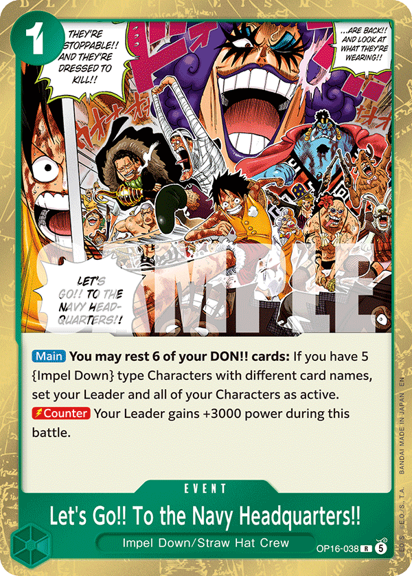 Let's Go!! To the Navy Headquarters.. OP16-038 One Piece card