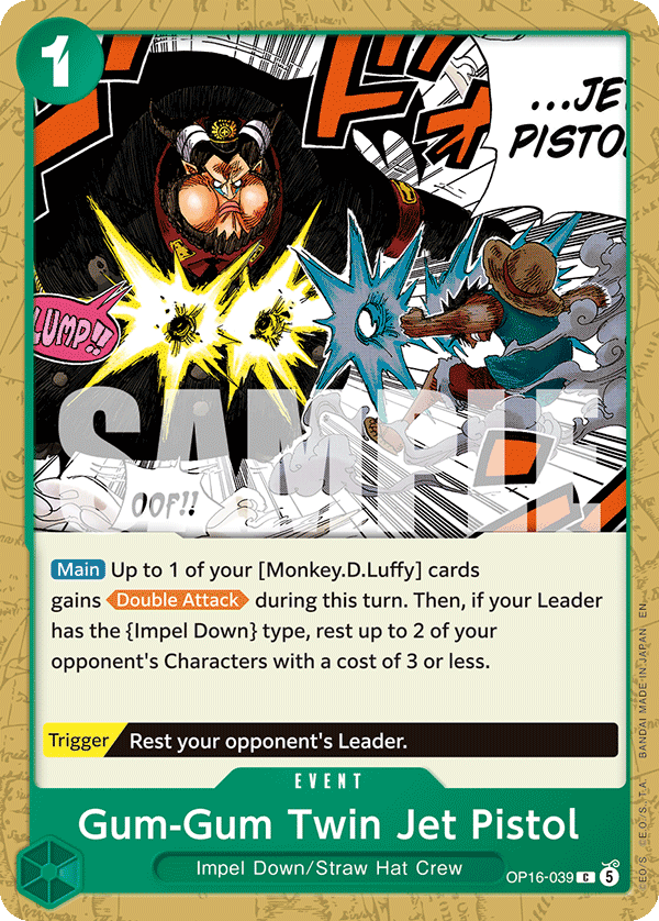 Gum-Gum Twin Jet Pistol OP16-039 One Piece card