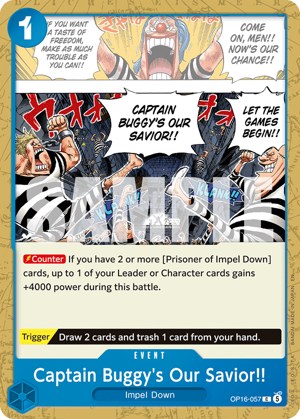 Captain Buggy's Our Savior!! OP16-057 One Piece card