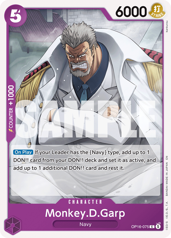 Monkey.D.Garp OP16-075 One Piece card