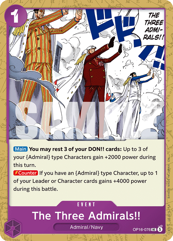 The Three Admirals!! OP16-076 One Piece card