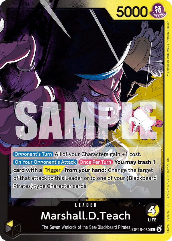 Marshall.D.Teach (080) OP16-080 One Piece card