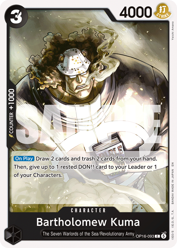 Bartholomew Kuma (093) OP16-093 One Piece card