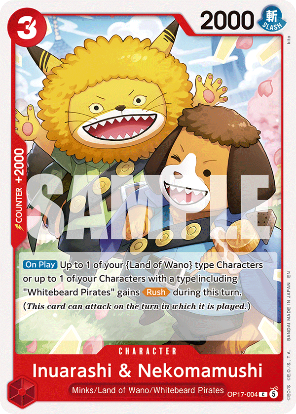 Inuarashi & Nekomamushi OP17-004 One Piece card