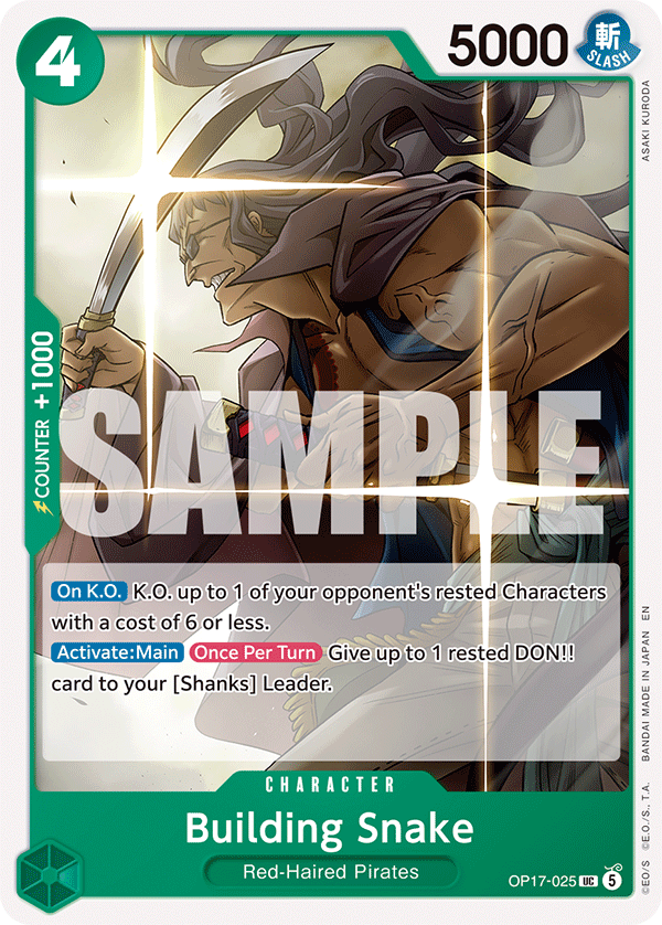 Building Snake (Pandaman Art) OP17-025 One Piece card