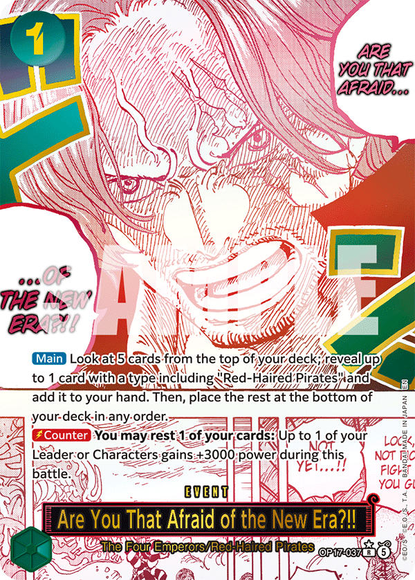 Are You That Afraid of the New Era?! (Alternate Art) OP17-037 One Piece card