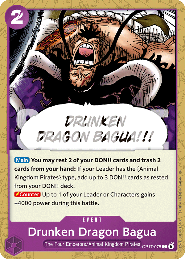 Drunken Dragon Bagua OP17-078 One Piece card