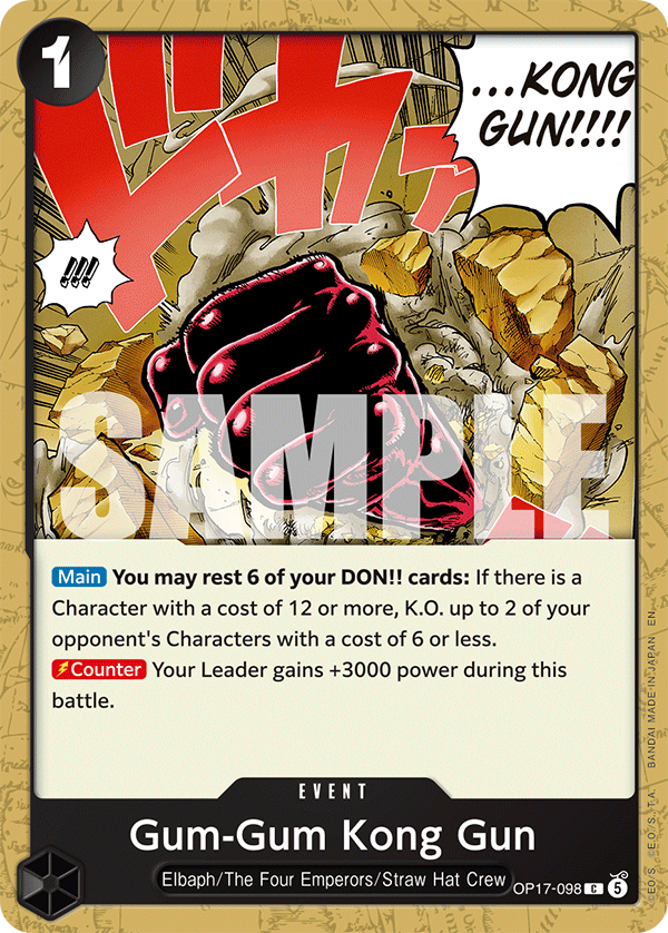 Gum-Gum Kong Gun OP17-098 One Piece card