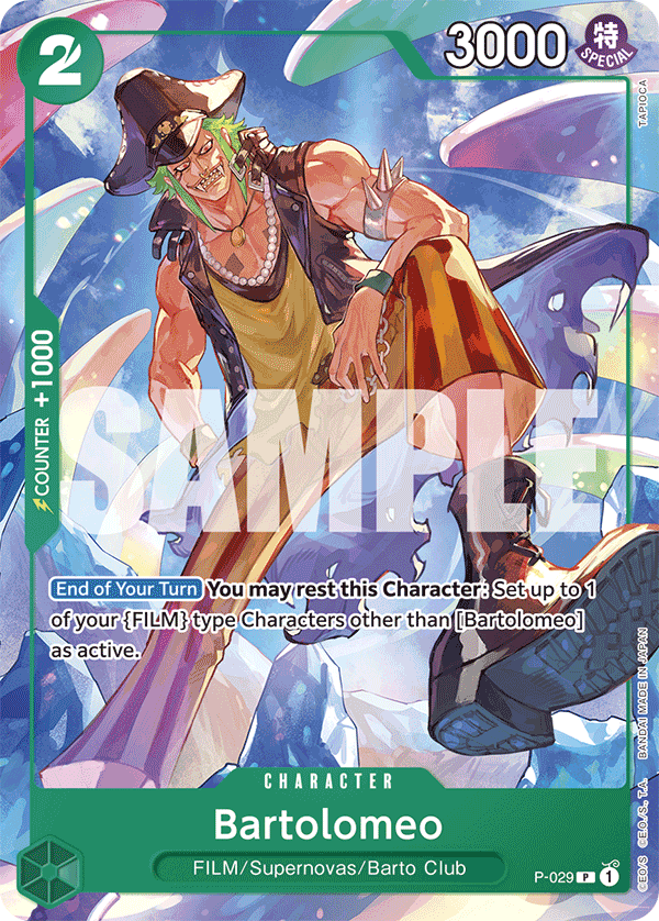 Bartolomeo (P-029) (Reprint) P-029 One Piece card