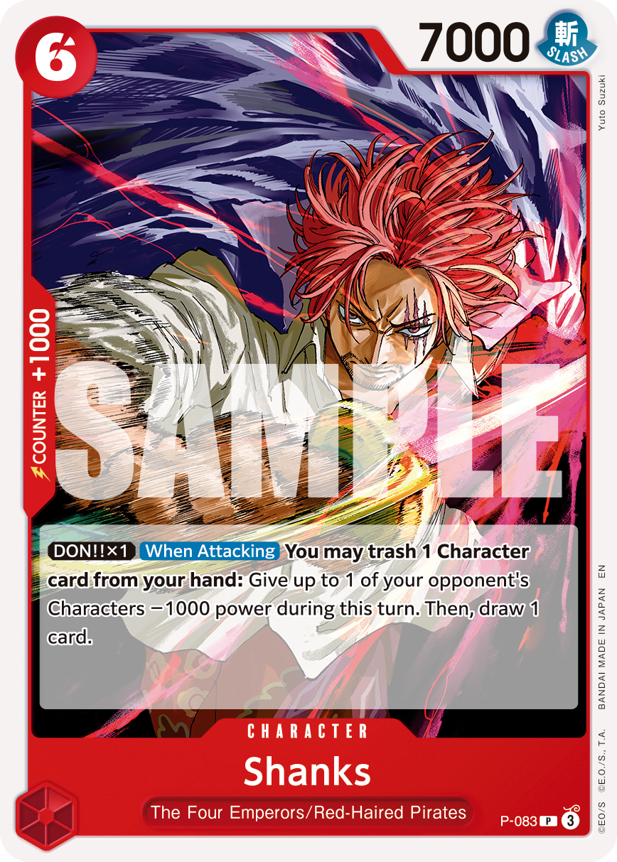 Shanks - P-083 (Reprint) P-083 One Piece card