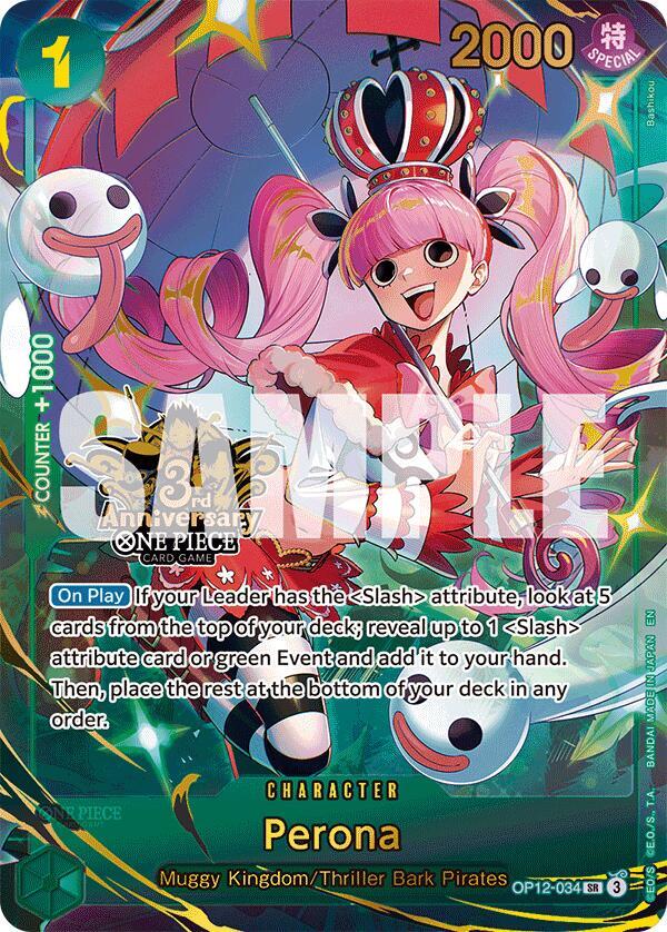 Perona (Japanese Version 3rd Anniversary Set) OP12-034 One Piece card