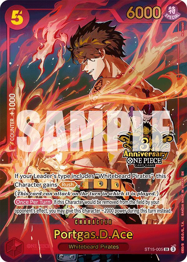 Portgas.D.Ace (Japanese Version 3rd Anniversary Set) ST15-005 One Piece card