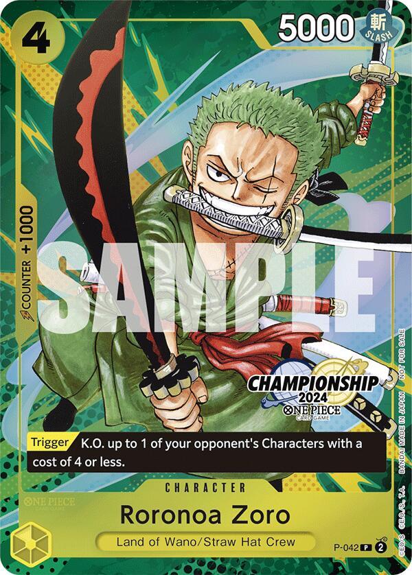 Roronoa Zoro (CS 2024 Event Pack Finalist) P-042 One Piece card