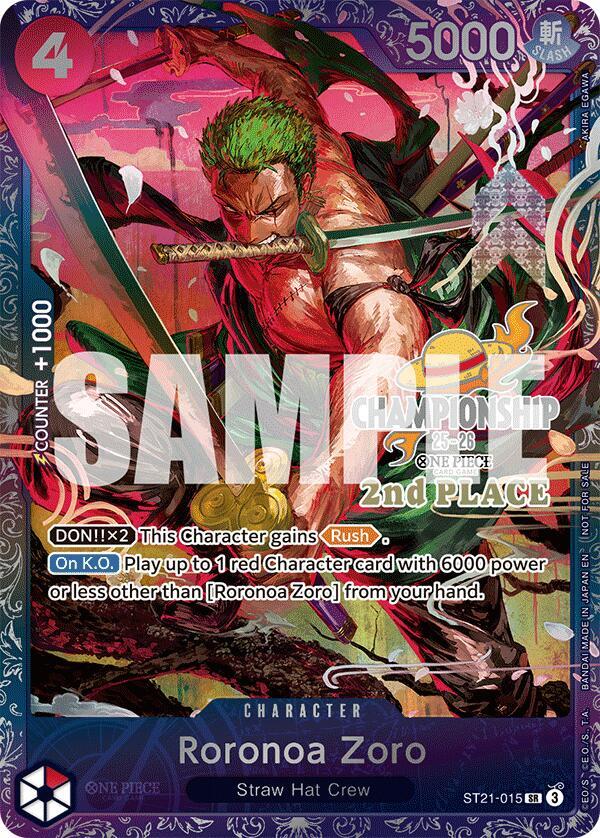 Roronoa Zoro (CS 25-26 2nd Place) ST21-015 One Piece card