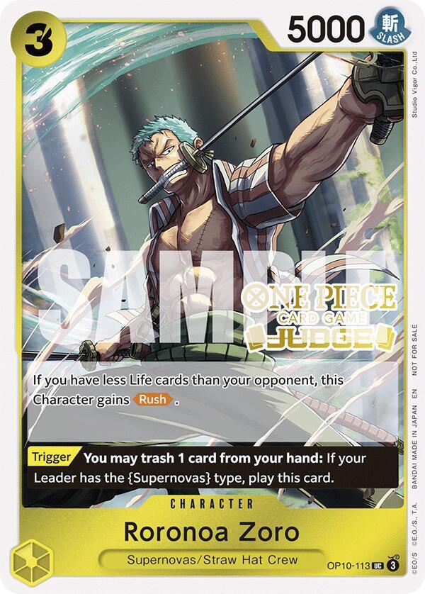 Roronoa Zoro (Judge Pack Vol. 6) OP10-113 One Piece card
