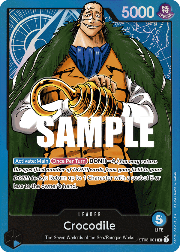 Crocodile (001) leader from Starter Deck 3: The Seven Warlords of The Sea