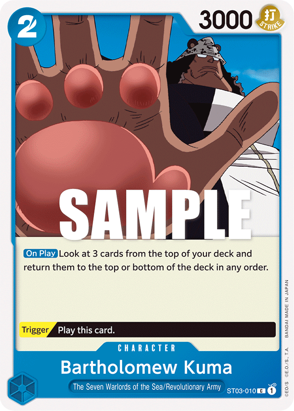 Bartholomew Kuma ST03-010 One Piece card