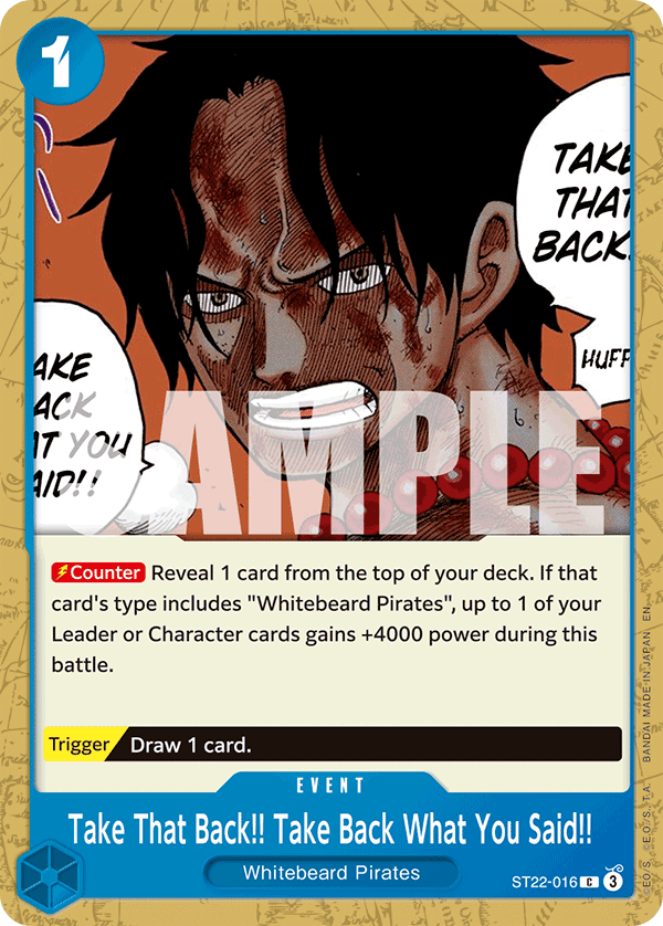 Take That Back!! Take Back What You Said!! ST22-016 One Piece card