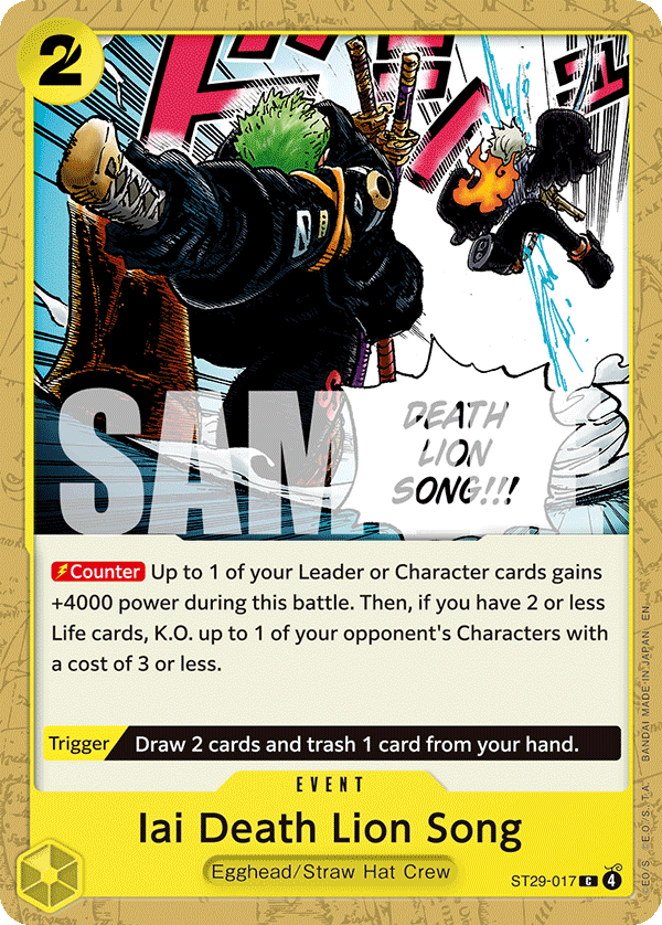 Iai Death Lion Song ST29-017 One Piece card