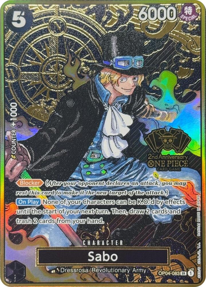 Sabo (One Piece Japanese Version 2nd Anniversary Set) OP04-083 One Piece card